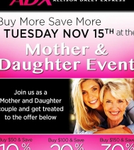 Buy More Save More ~ Nov.15th Mother & Daughter Event at Alia n' Tanjay!