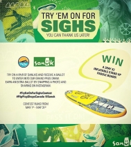#TryEmOnForSighsContest @flipflopshops_regina! Try on a pair of #sanuks and receive a ballot and Enter to Win an Inflatable Stand Up Paddle Board! Earn an extra ballot by snapping a photo and share with #tryemonforsighscontest #flipflopshopscanada @sanuk!