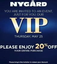 #VIP just for you! 😘... Show 💌invite in-store to redeem your discount at Alia n Tanjay May.25!