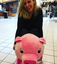 Everyone loves to ride @stuffy_riders_regina even this beauty! Thanks for the visit @heatherprosak, come and race with us again! #yqr #northgatemall #goodtimes #cupcake #pink #prettylady