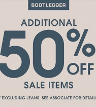 50% OFF Sale Items @bootleggerjeans @northgate_bootiecrew 😉*excluding jeans*