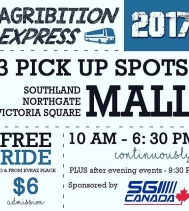 Heading to @agribition next week? Be sure to take the Agribition Express from @northgateyqr! It's FREE!! PLUS with your ride your gate admission is ONLY $6 - Cool Beans! 😎 #CWA17 #yqr #rodeo #safe #express 🚌🐎🐃