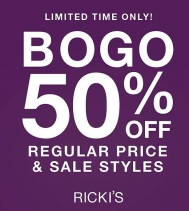 BOGO 50% OFF (ALMOST) EVERYTHING! Ready...Set... BOGO! For a limited time, buy one, get one 50% off regular price and sale styles. Some restrictions apply. See in store for details.