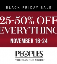 Peoples Jewellers Black Friday features a wide range of necklaces, rings, bracelets and earrings, perfect for both men and women. Some restrictions apply, visit in-store for details.
#blackfriday