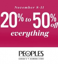 Shop Peoples 20% to 50% Off everything sale. 
Exclusions may apply. See in-store for details.