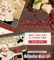 All ENVELOPE CALENDARS Buy any TWO get a THIRD 50% OFF Valid on Envelope Calendars $19.99 and over. Discount off the lowest priced item. Offer Ends November 7th, 2018.
#calendars