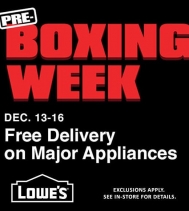 Lowe's Pre-Boxing Week sale has started! December 14 - 19
Exclusions apply, See in-store for details.
#preboxingweek #lowescanada