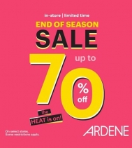 The Heat is On! End of Season Sale, up to 70% Off at Ardene. Some restrictions apply. 
#ardenelove