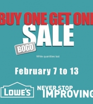 Shop Lowe's Buy One, Get One Sale While Quantities Last.
See in-store for details.