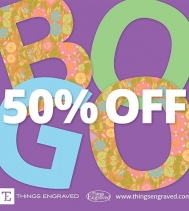 Buy a Gift, Get a 2nd at Gift 50% Off @thingsengraved. Visit Things Engraved for their BOGO Sale on the entire store until April 7th. Buy one gift, get one at 50% off (second gift must be of equal or lesser value). Plus personalize your gift for any occas