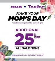 Make your Mom's Day!! 🌹🌷
Save additional 25% Off all Sale Items at Alia N TanJay!
#MothersDay #savings #shopping
