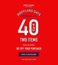 Bootcard Days!
Receive 40% off two regular priced items!
Oct.26-27 @northgate_bootiecrew @bootleggerjeans #bootleggerjeans 👖👖