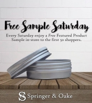 💙Love Saturdays and Love FREE samples! 
Saturday Feb 1st, visit @springernoake to receive a free sample of our all natural Bath Salts. Treat yourself to a relaxing bath this weekend...on us!