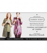 Fashion Event at Northern Reflections! Visit @northernreflections Thursday, September 22nd @ 1:00PM for a Fashion Event! Our in-store stylists will show you how to build & maximize your fall wardrobe. Stop by and enjoy the presentation, draws and a specia