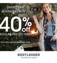 Limited Time! 40% OFF Regular Priced Items. Excluding Jean's and sale items.