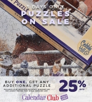 3 days only Puzzles on sale BUY one get a second 25% OFF. Excludes Mind Bogglers Category. Discount on the lowest priced item.
