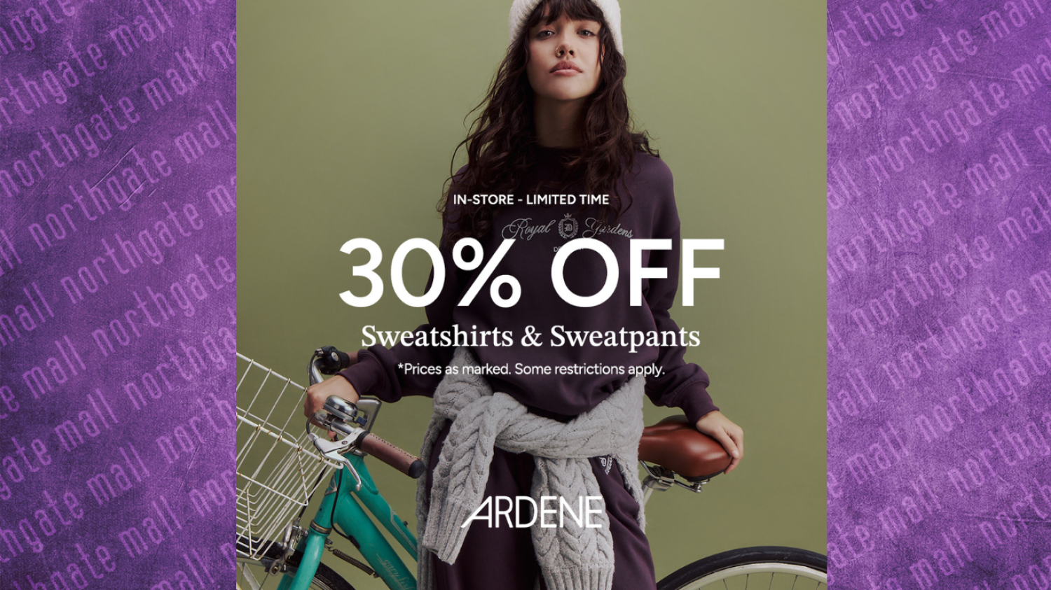 30% off Sweatshirts & Sweatpants #ardenelove