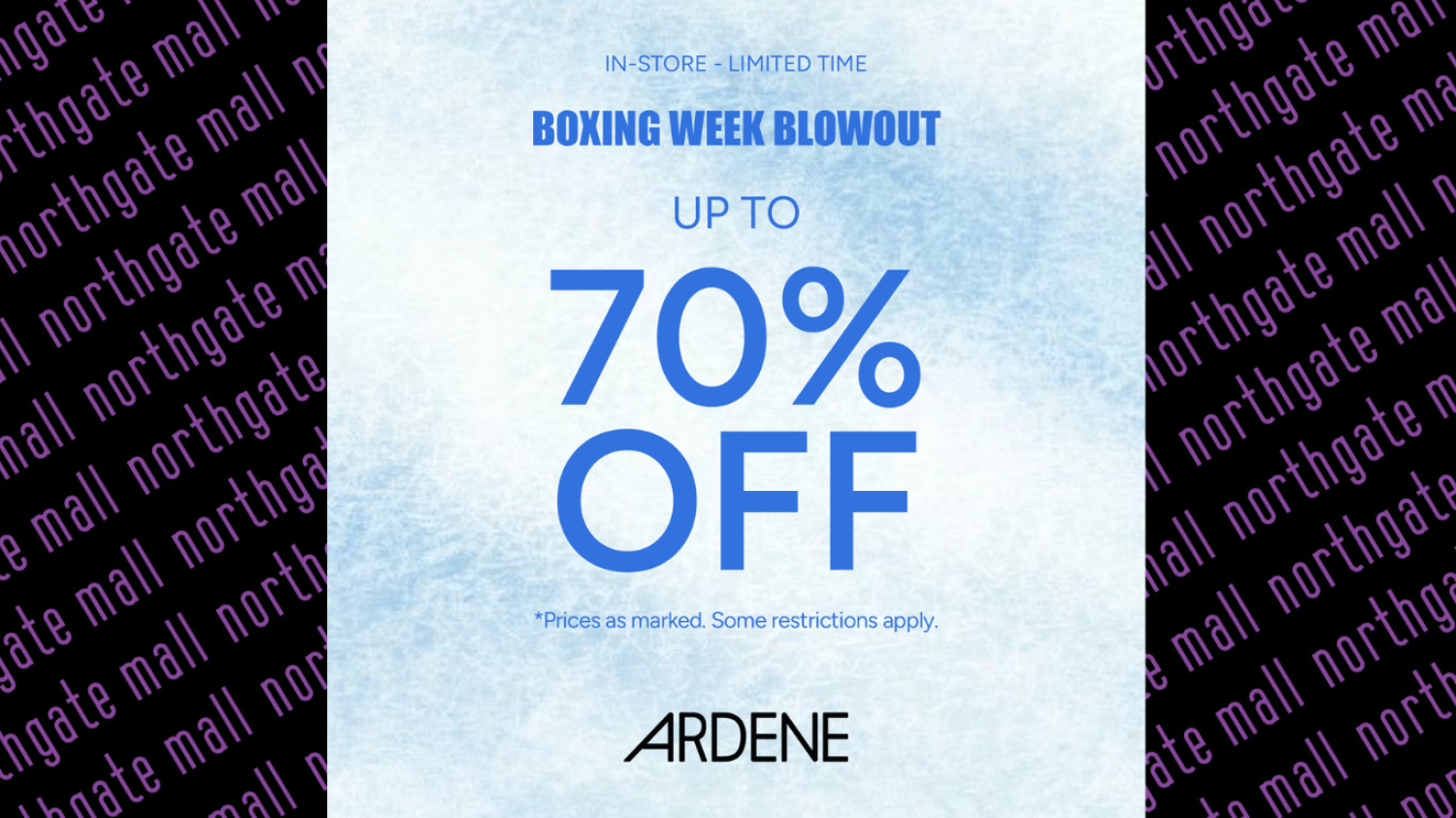 Boxing Week Blowout #ardenelove