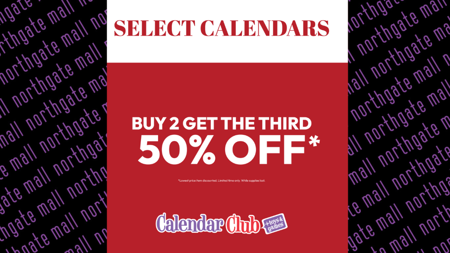 Calendars Buy 2 get a 3rd 50% off