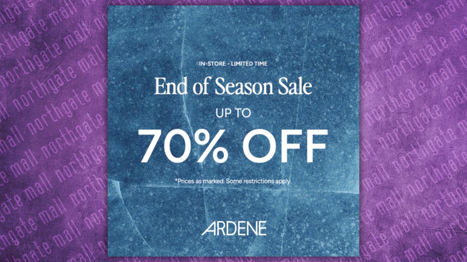   End of Season Sale #ardenelove	