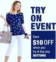 Try On Event at Alia n' Tanjay until APR.17! Save $10 OFF when you try & buy any BOTTOMS!