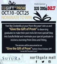 Nominate To Win @sutura.bridal and give a student the chance to WIN a STUNNING Prom Dress! #GiveTheGiftOfProm visit @sutura.bridal for all details! Nominations close Oct.25th 🎓