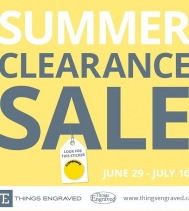 🏖Summer Clearance Sale!🏖Visit Things Engraved in the Northgate Mall from now until July 16th. Just look 👀 for the yellow stickers! #SummerSavings #ClearanceSale #EngravedGifts