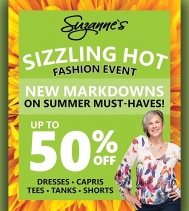 ☀️ Suzanne's Sizzling Hot ☀️ Fashion Event on now at the Northgate! UP TO 50% OFF on select items.