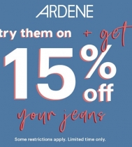 Try them on and get 15% off your jeans. 👖👖👖 Hurry in! Limited time only!
@ardene