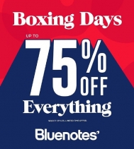 THE BOXING DAYS SALE AT BLUENOTES - UPTO 75% OFF STOREWIDE - ENDS DEC 30
Select styles - some exclusions may apply.