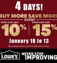 The More you Buy, the More you SAVE. The More you Save, the More you WIN. 🙏 So basically, Lowe's Buy More Save MORE Event is Awesome! 😎