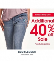 Enjoy an Additional 40% OFF at Bootlegger! See in store for details, some exclusions apply.
@northgate_bootiecrew