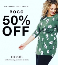 For a limited time! 
BOGO 50% OFF 🙌🏽
💚#loverickis
@rickisfashion